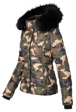 Navahoo Miamor ladies winter quilted jacket with teddy fur - Camo-Gr.XL