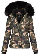 Navahoo Miamor ladies winter quilted jacket with teddy fur - Camo-Gr.XS