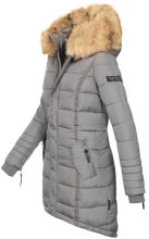 Navahoo Papaya Damen gesteppte Winterjacke mit Doppelzipper und gefüttert Grau Größe L - Gr. 40