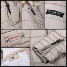 Navahoo Papaya Damen gesteppte Winterjacke mit Doppelzipper und gefüttert Grau Größe L - Gr. 40