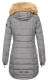 Navahoo Papaya Damen gesteppte Winterjacke mit Doppelzipper und gefüttert Grau Größe L - Gr. 40
