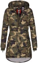 Navahoo Papaya Ladies Winter Quilted Jacket Camouflage - Army Size M - Gr. 38