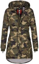Navahoo Papaya Ladies Winter Quilted Jacket Camouflage - Army Size XS - Gr. 34