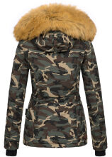 Navahoo Laura warme Damen Winterjacke mit Kapuze Camo-Gr.XS