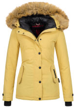Navahoo Laura warme Damen Winterjacke mit Kapuze Gelb-Gr.XS