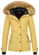 Navahoo Laura warme Damen Winterjacke mit Kapuze Gelb-Gr.XS