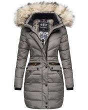 Navahoo Paula Damen Parka Winterjacke warm Gefüttert Grau Größe XL - Gr. 42