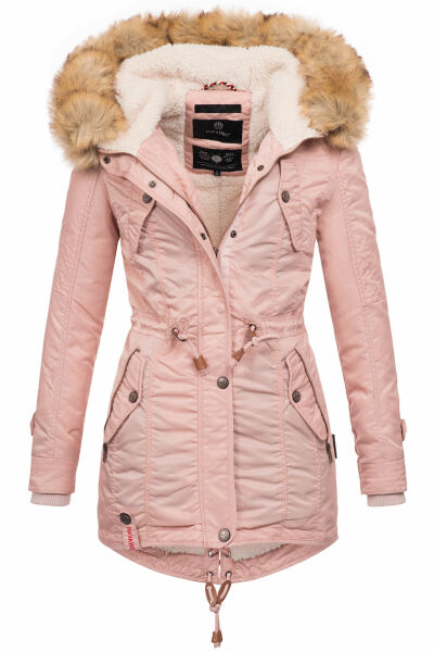 Navahoo LaViva warm ladies winter jacket with teddy fur Rosa-Gr.XS