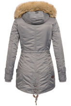 Navahoo LaViva warm ladies winter jacket with teddy fur Gray-Gr.M