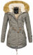 Navahoo LaViva warm ladies winter jacket with teddy fur Gray-Gr.M