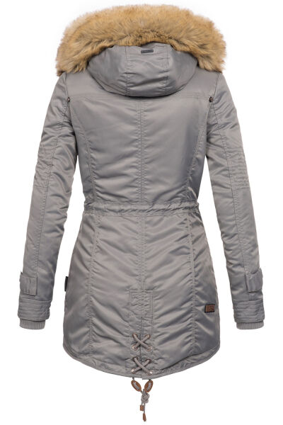 Navahoo LaViva warme Damen Winterjacke mit Teddyfell Grau Größe XL - Gr. 42