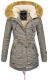 Navahoo LaViva warm ladies winter jacket with teddy fur Gray-Gr.L