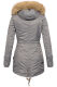 Navahoo LaViva warme Damen Winterjacke mit Teddyfell Grau Größe S - Gr. 36