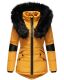 Navahoo Nirvana Damen Parka Winterjacke mit Kunstfell Gelb Größe XS - Gr. 34