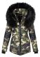 Navahoo Nirvana Damen Parka Winterjacke mit Kunstfell Camouflage - Army Größe XS - Gr. 34