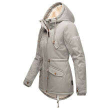 Marikoo Manolya Damen Parka Winterjacke mit Teddyfell Grau Größe L - Gr. 40