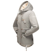 Marikoo Manolya Damen Parka Winterjacke mit Teddyfell Grau Größe M - Gr. 38