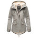 Marikoo Manolya Damen Parka Winterjacke mit Teddyfell Grau Größe M - Gr. 38