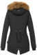 Marikoo Akira warme Damen Winterjacke mit Kapuze Schwarz Größe XS - Gr. 34