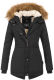 Marikoo Akira warme Damen Winterjacke mit Kapuze Schwarz Größe S - Gr. 36