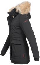 Navahoo Schneeengel Damen Winterjacke warm gefüttert mit Kapuze Schwarz Größe XS - Gr. 34