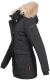 Navahoo Schneeengel Damen Winterjacke warm gefüttert mit Kapuze Schwarz Größe XS - Gr. 34