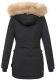 Navahoo Schneeengel Damen Winterjacke warm gefüttert mit Kapuze Schwarz Größe XS - Gr. 34
