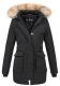 Navahoo Schneeengel Damen Winterjacke warm gefüttert mit Kapuze Schwarz Größe S - Gr. 36