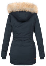 Navahoo Schneeengel Damen Winterjacke warm gefüttert mit Kapuze Navy Größe S - Gr. 36