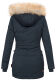 Navahoo Schneeengel Damen Winterjacke warm gefüttert mit Kapuze Navy Größe S - Gr. 36