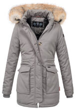 Navahoo Schneeengel Damen Winterjacke warm gefüttert mit Kapuze Grau Größe XS - Gr. 34