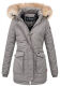 Navahoo Schneeengel Damen Winterjacke warm gefüttert mit Kapuze Grau Größe XS - Gr. 34