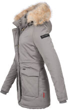 Navahoo Schneeengel Damen Winterjacke warm gefüttert mit Kapuze Grau Größe S - Gr. 36