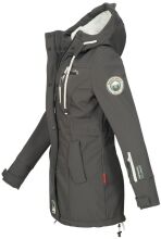 Marikoo Zimtzicke Damen lange Softshell Jacke B614 Dunkelgrau Größe M - Gr. 38