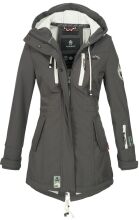 Marikoo Zimtzicke Damen lange Softshell Jacke B614 Dunkelgrau Größe XXL - Gr. 44
