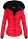 Marikoo Lotus warme Damen Winterjacke gesteppt mit Kunstfell Rot Größe XXL - Gr. 44