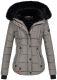 Marikoo Lotus warme Damen Winterjacke gesteppt mit Kunstfell Grau Größe XXL - Gr. 44