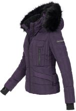 Navahoo Adele Ladies Winter Jacket Warm Lined Teddy Fur Quilted Winterjacket B361 Violet Size XS - Size 34