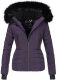 Navahoo Adele Ladies Winter Jacket Warm Lined Teddy Fur Quilted Winterjacket B361 Violet Size XS - Size 34