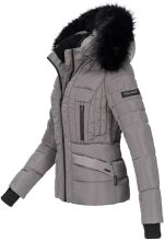 Navahoo Adele Damen Winterjacke warm gefüttert Teddyfell Grau Größe XS - Gr. 34