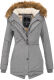 Marikoo Akira warme Damen Winterjacke mit Kapuze Grau Größe S - Gr. 36