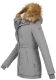 Marikoo Akira warme Damen Winterjacke mit Kapuze Grau Größe S - Gr. 36
