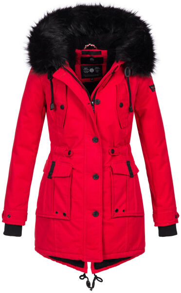 Navahoo Luluna ladies winter jacket with faux fur - Red-Gr.XS