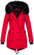 Navahoo Luluna ladies winter jacket with faux fur - Red-Gr.XS