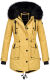 Navahoo Luluna Damen Winterjacke mit Kunstfell und Teddyfell Gelb Größe XS - Gr. 34