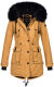 Navahoo Luluna ladies winter jacket with faux fur - Camel-Gr.S