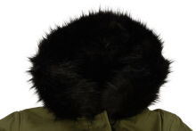 Navahoo Luluna Damen Winterjacke mit Kunstfell und Teddyfell Grün Größe XS - Gr. 34