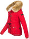 Navahoo Pearl Damen Winterjacke mit Kunstfell Rot Größe M - Gr. 38