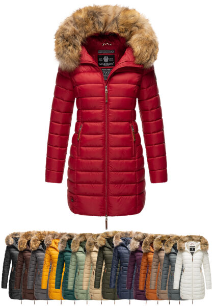 Marikoo Rose Damen Lange Winter Steppjacke