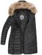 Marikoo Rose Damen Lange Winter Steppjacke Schwarz-Größe XS - Gr. 34